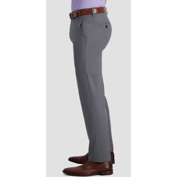 NWT Haggar H26 Men’s Stretch Straight Fit Dress Pants Dark Grey size 32x32 - Picture 2 of 9
